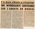 Une intéressante conférence sur l'abbaye du Moncel