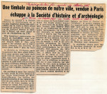 Une timbale au poinçon de notre ville, vendue à Paris échappe à la Société d'Histoire et d'Archéologie