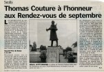 Thomas Couture à l'honneur aux Rendez-vous de septembre