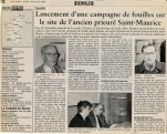 Lancement d'une campagne de fouilles sur le site de l'ancien prieuré Saint-Maurice
