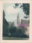 Flèche de la cathédrale Notre-Dame de Senlis et prieuré Saint-Maurice dans le parc du château vignette