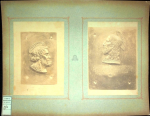 Paire de bas-relief en bronze - profils de deux personnages portant la barbe vignette